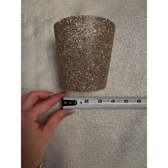 Z Gallerie Champagne Beaded Rose Gold Candle Votive Sparkly Makeup Brush Holder - Picture 3 of 6